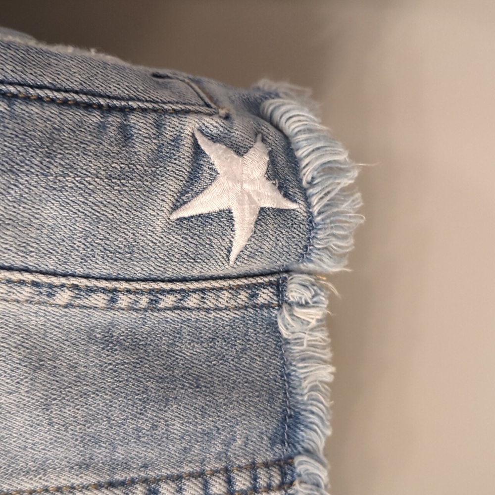 Eunina Denim Jacket with Raw Hem & Embroidered Stars ⭐ - Picture 7 of 10
